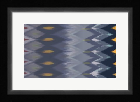 Framed Windy Rug Pattern in Blues Print