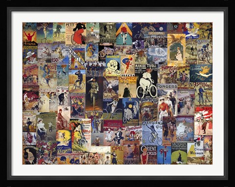 Framed World Bicycle Tour Collage Print