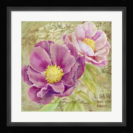 Framed Peony Garden II Print