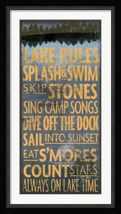 Framed Lake Rules Print