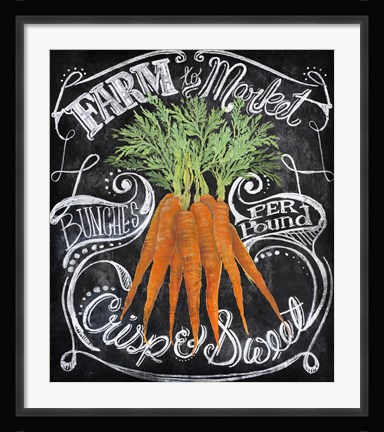 Framed Chalkboard Carrots Print