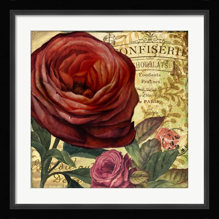Framed Rouge From the Garden IV Print