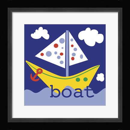Framed Yellow Boat Print