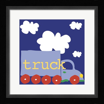 Framed Blue Truck Print