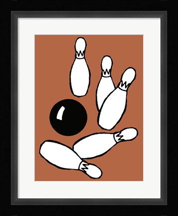 Framed Orange Bowling Print