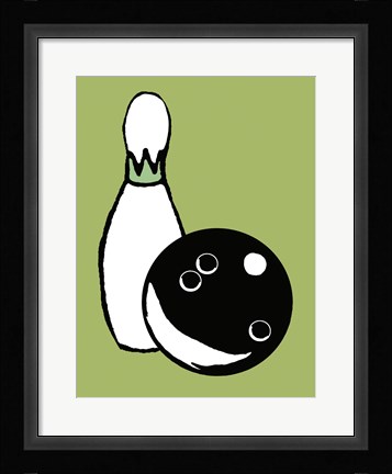Framed Green Bowling Print