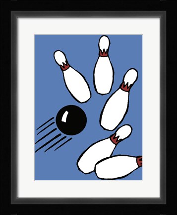 Framed Blue Bowling Print
