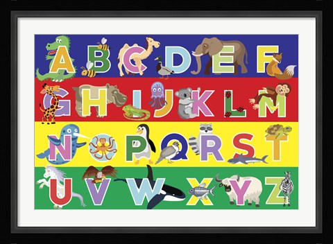 Framed Alphabet Puzzle Print