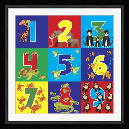 Framed Number Puzzle Print