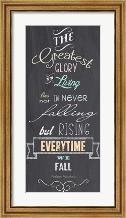 Framed Greatest Glory - Nelson Mandela Quote Print
