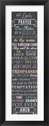 Framed Lord&#39;s Prayer - Chalkboard Print