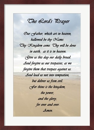 Framed Lord&#39;s Prayer - Beach Print