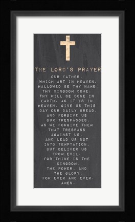 Framed Lord's Prayer - Chalk Print