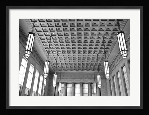 Framed Train Station Detail (b/w) Print