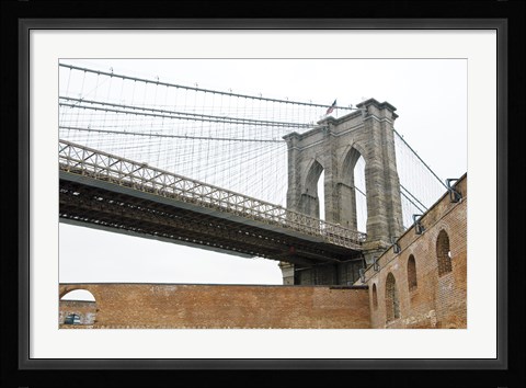 Framed Brooklyn Bridge (brick walls) Print