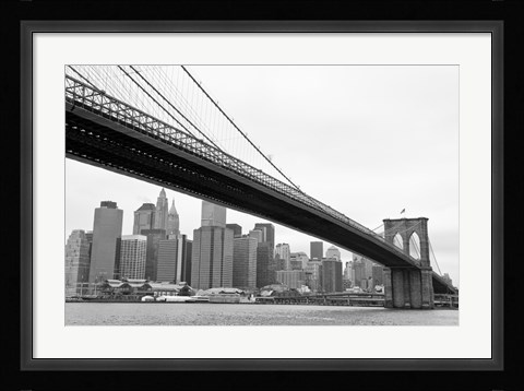 Framed Manhattan from Brooklyn (b/w) Print