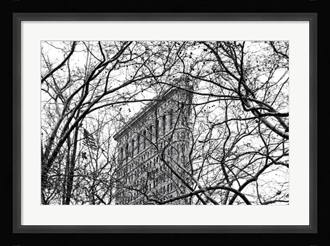 Framed Veiled Flatiron Building (b/w) Print