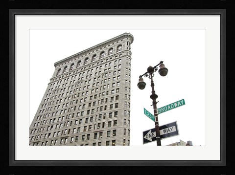 Framed Flatiron Building with Lamp Print