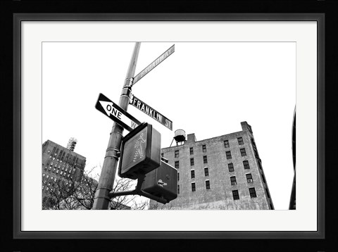 Framed West Broadway and Franklin Street (b/w) Print