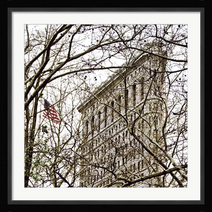 Framed Veiled Flatiron Building (detail) Print