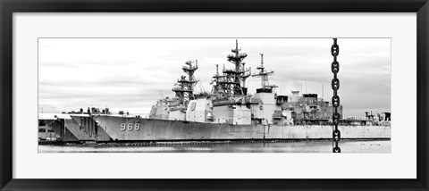 Framed Ship and Chain (b/w) Print