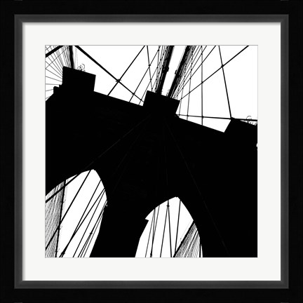 Framed Brooklyn Bridge Silhouette (detail) Print