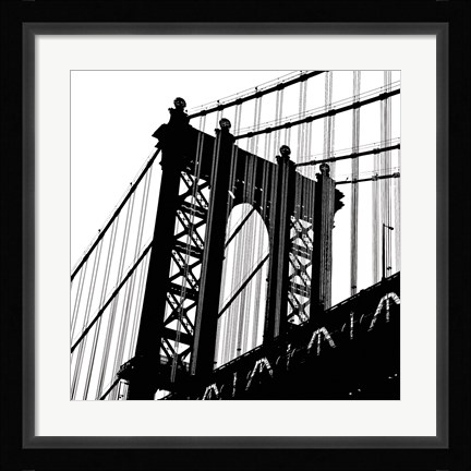 Framed Manhattan Bridge Silhouette (detail) Print