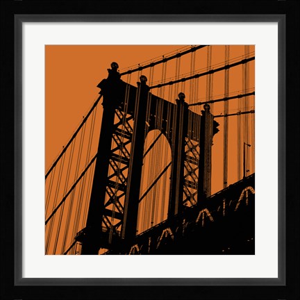 Framed Orange Manhattan Print