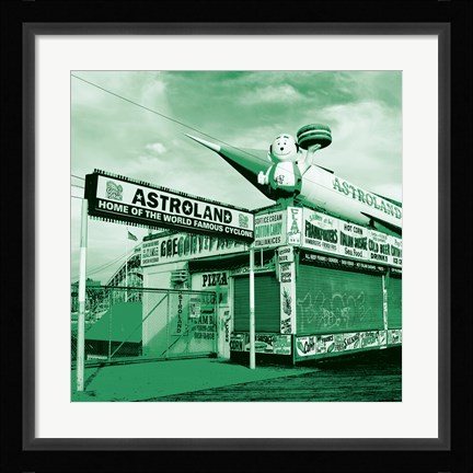 Framed Green Astroland Print