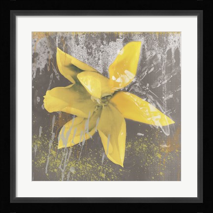 Framed Tulip Fresco (yellow) Print