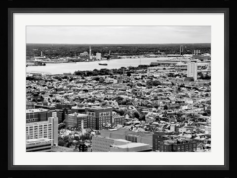 Framed Aerial River (b/w) Print