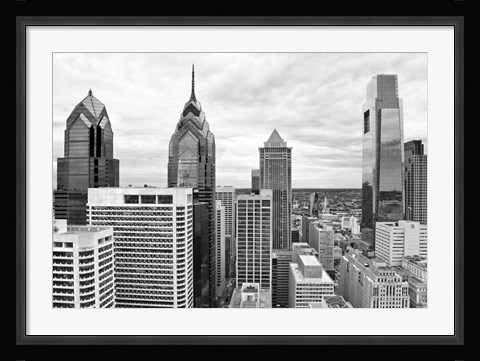 Framed Philly Skyline (b/w) Print