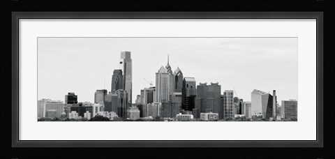 Framed Philly Panorama (b/w) Print