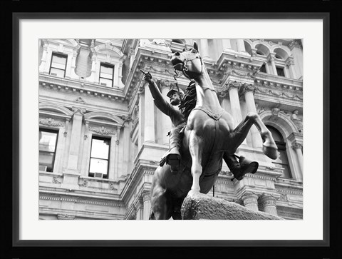 Framed Horse and Rider (b/w) Print