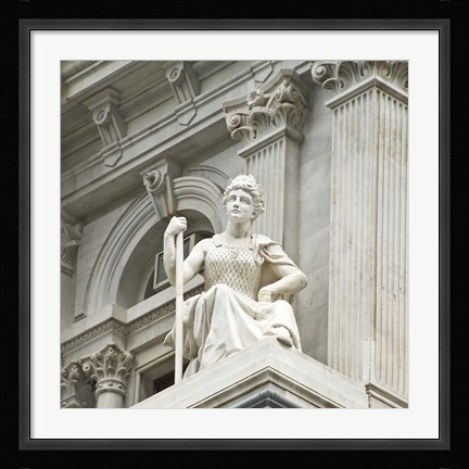 Framed City Hall Sculpture (woman) Print