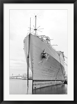 Framed Naval Ship (b/w) Print