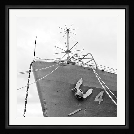 Framed Ship Bow (b/w) Print