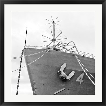 Framed Ship Bow (b/w) Print