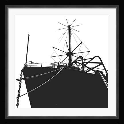 Framed Ship Bow (silhouette) Print