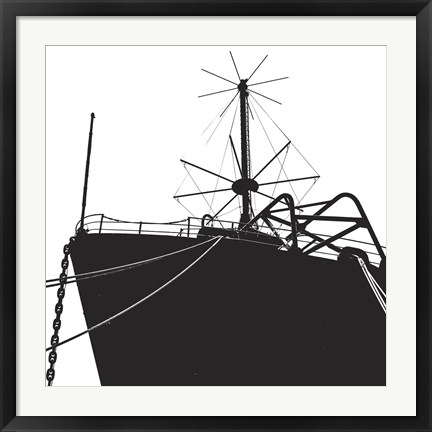 Framed Ship Bow (silhouette) Print