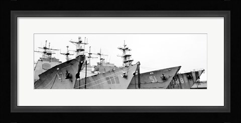 Framed Four Ships (b/w) Print