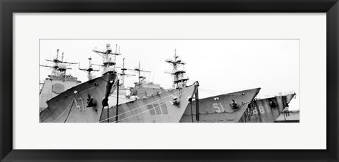 Framed Four Ships (b/w) Print