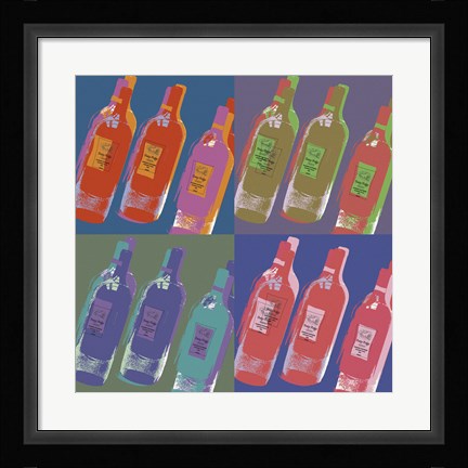 Framed Wine Bottles Print