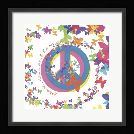 Framed Peace, Love, and Harmony Print
