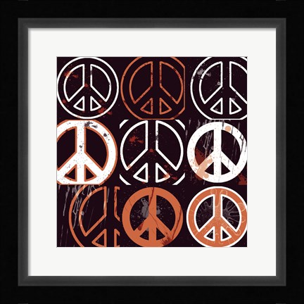 Framed Peace Mantra (Orange) Print