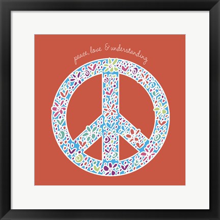 Framed Peace, Love, and Understanding Print