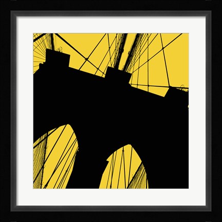 Framed Brooklyn Bridge (Yellow) Print