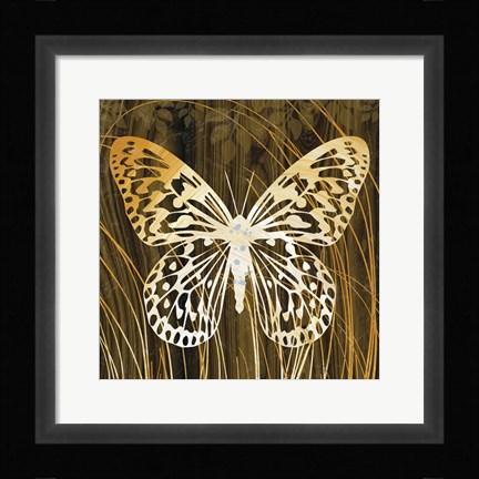 Framed Butterflies &amp; Leaves II Print