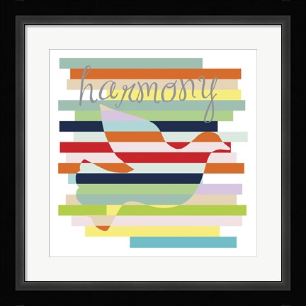 Framed Dove Rainbow Print