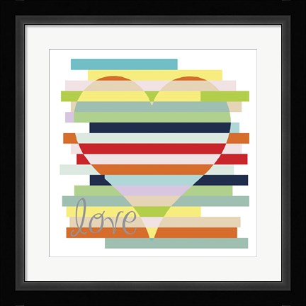 Framed Heart Rainbow Print